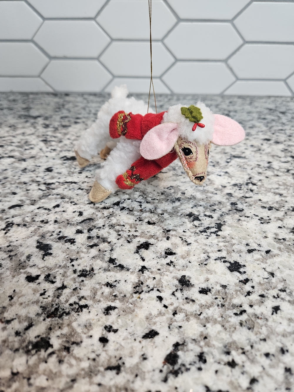 Annalee Doll White Lamb Ornament Christmas Holiday 2012
